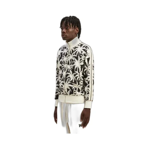 Palm-Printed Side Stripe Detailed Track Jacket