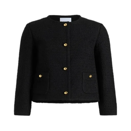 Collarless Tweed Jacket