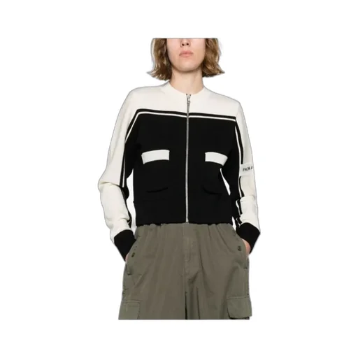Logo Intarsia Zipped Cardigan