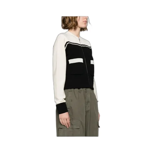 Logo Intarsia Zipped Cardigan