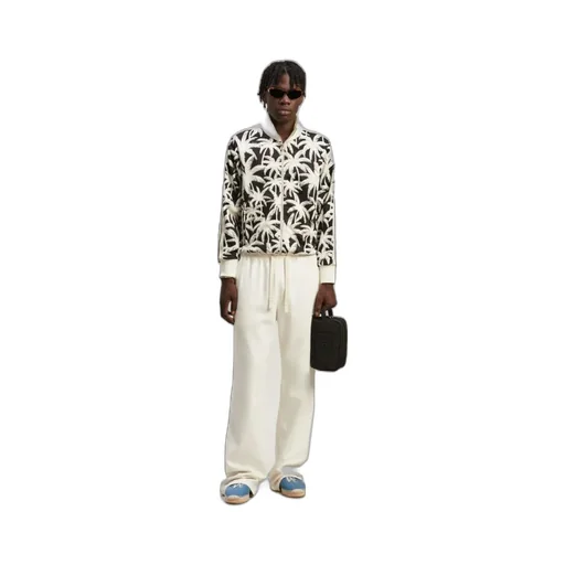 Palm-Printed Side Stripe Detailed Track Jacket