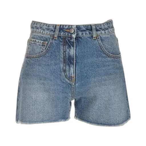 Embroidered Denim Shorts
