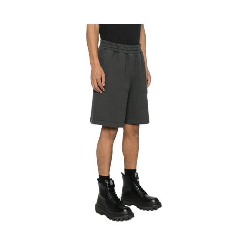 Palm Tree-Printed Elasticated Waist Track Shorts