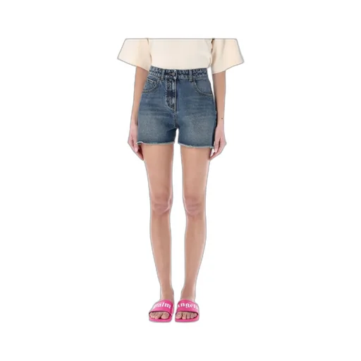 Embroidered Denim Shorts