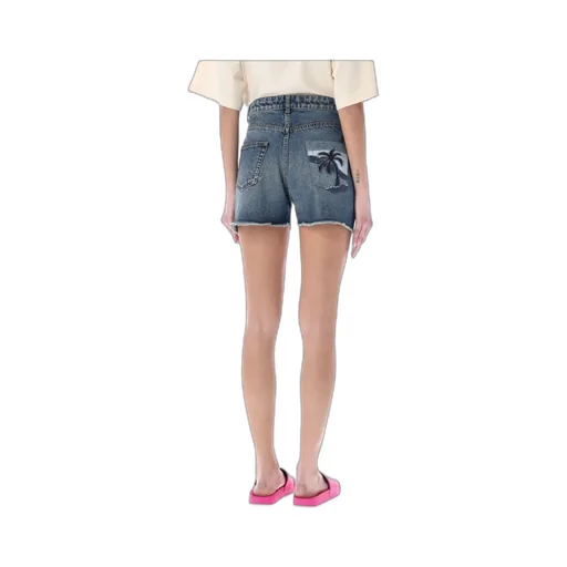 Embroidered Denim Shorts
