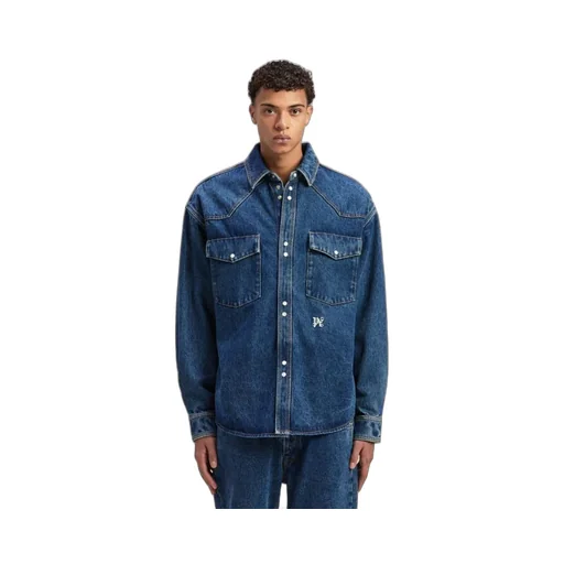 Logo-Embroidered Drop Shoulder Denim Shirt