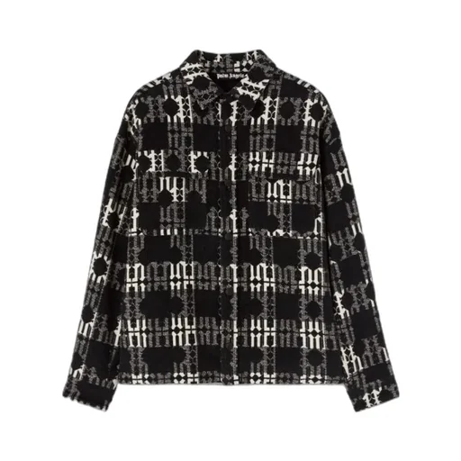 Monogram Pattern Drop Shoulder Shirt