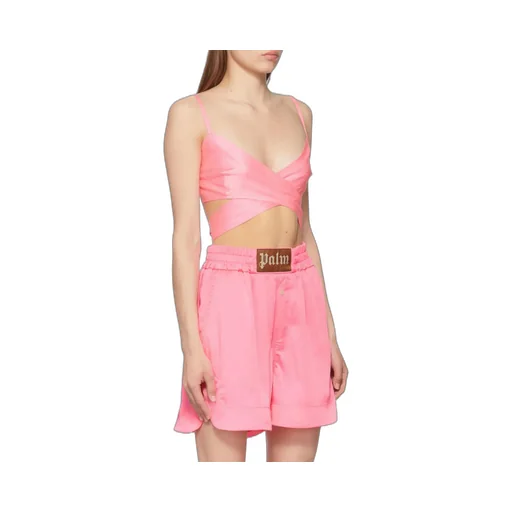 Crossover-Strap Satin Top