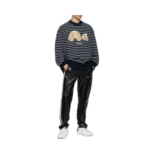 Bear Print Striped Sweatshirt