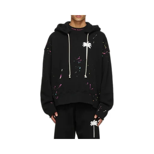 Palm-Printed Drawstring Hoodie
