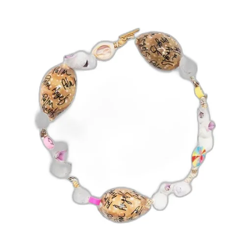 Logo-Print Shell Necklace
