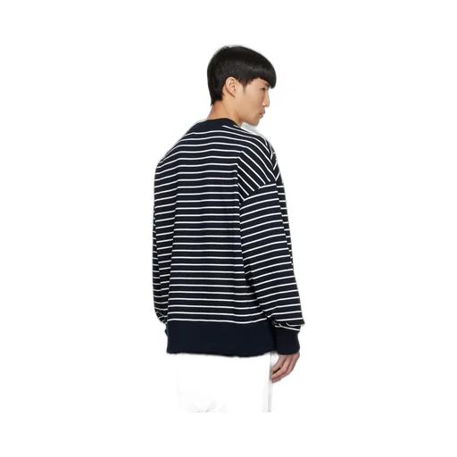 Bear Print Striped Sweatshirt