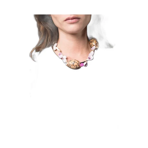 Logo-Print Shell Necklace