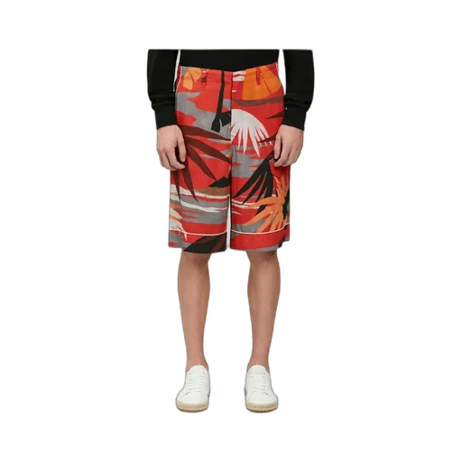 Graphic-Print Straight Leg Shorts