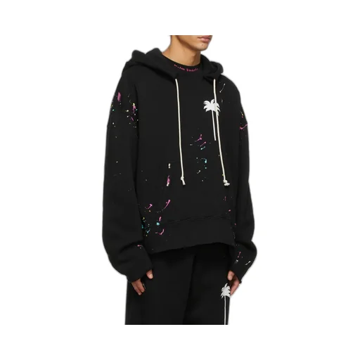 Palm-Printed Drawstring Hoodie