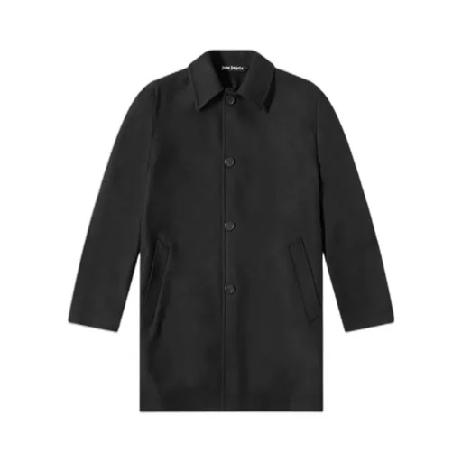 Logo-Printed Single Breasted Coat