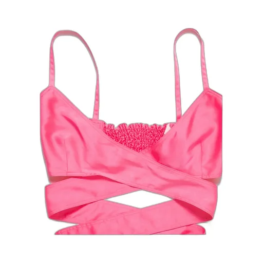 Crossover-Strap Satin Top