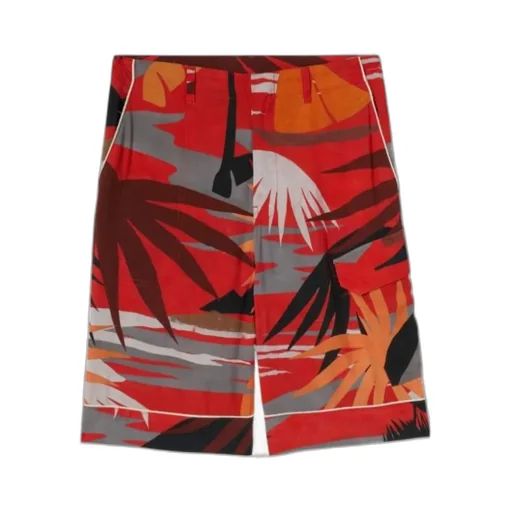 Graphic-Print Straight Leg Shorts