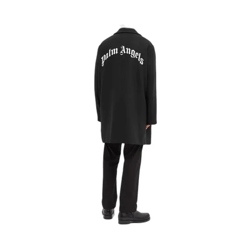 Logo-Printed Single Breasted Coat