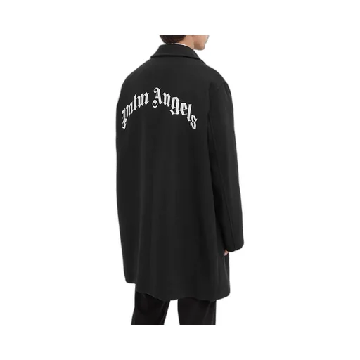 Logo-Printed Single Breasted Coat