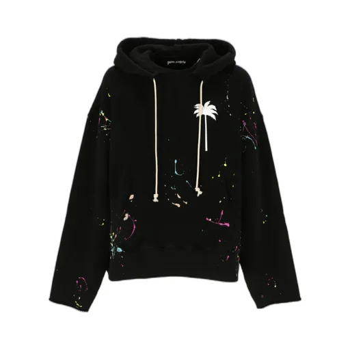 Palm-Printed Drawstring Hoodie