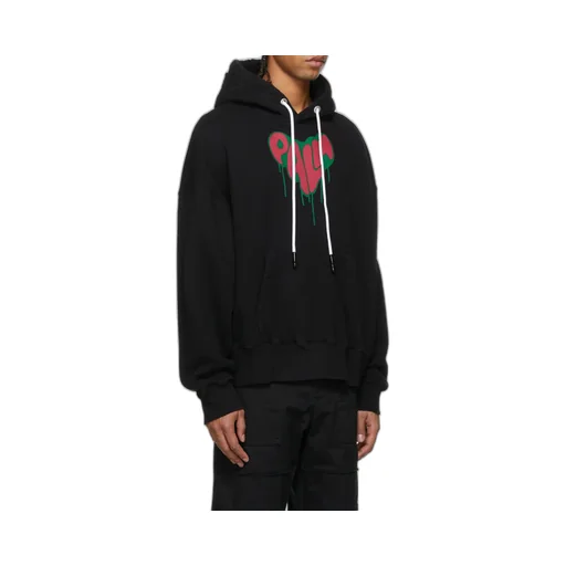 Spray Heart Logo Print Hoodie