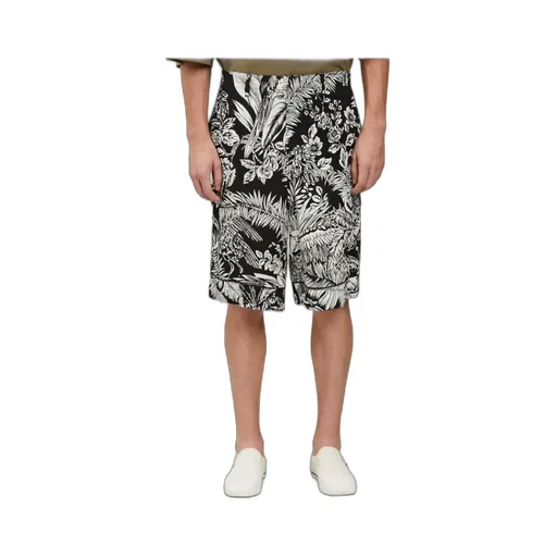 Parrot-Print Straight Leg Shorts