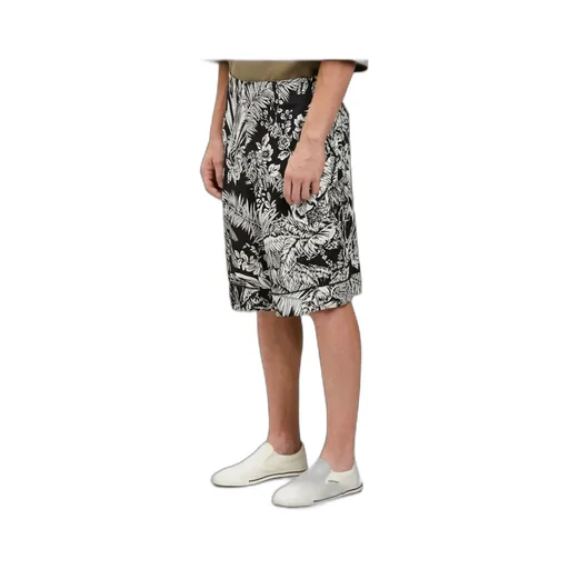Parrot-Print Straight Leg Shorts