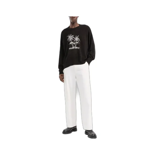 Palm Tree-Print Linen Jumper