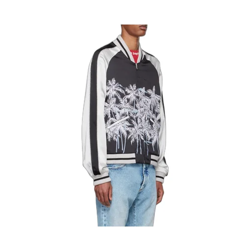 Palm Tree-Print Bomber Jacket