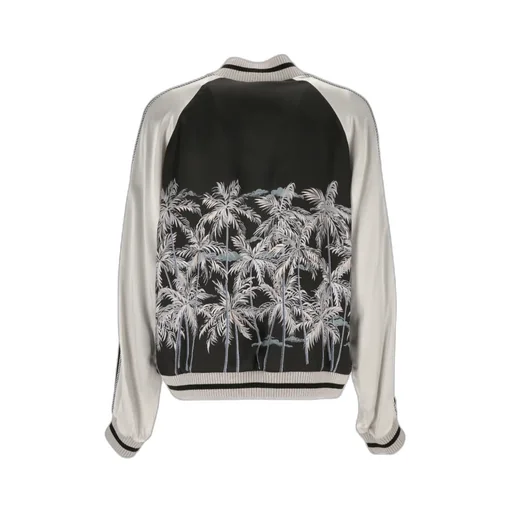 Palm Tree-Print Bomber Jacket