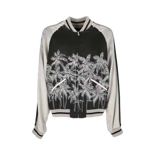 Palm Tree-Print Bomber Jacket