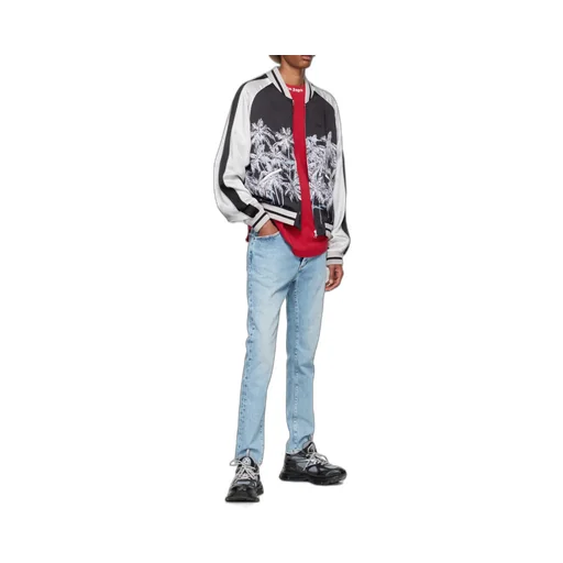 Palm Tree-Print Bomber Jacket