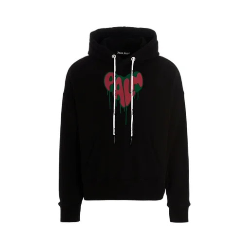 Spray Heart Logo Print Hoodie