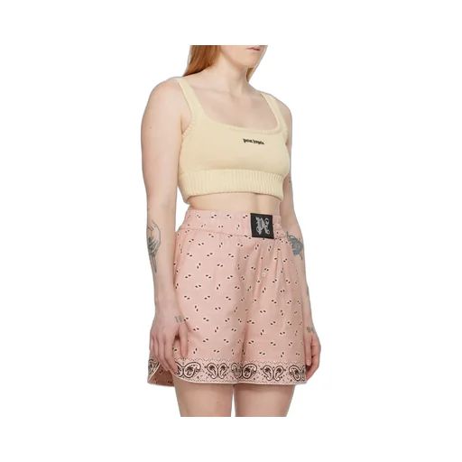 Logo Embroidered Cropped Knitted Tank Top