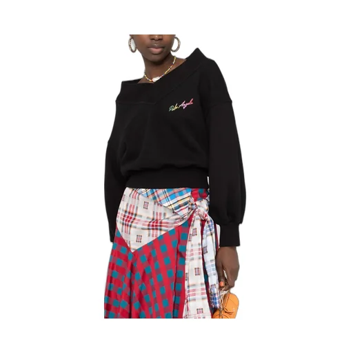 Logo-Print Off-Shoulder Sweatshirt