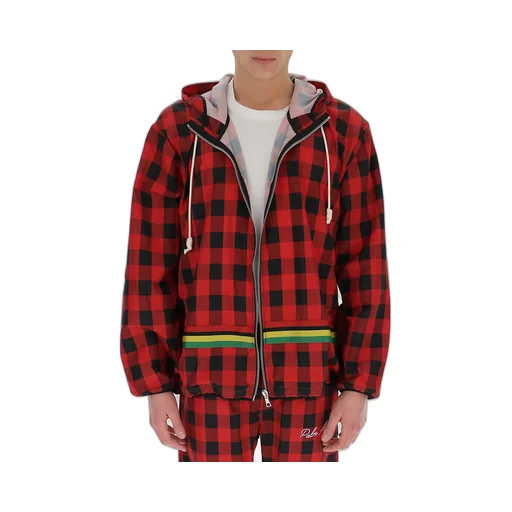 Check-Print Hooded Jacket