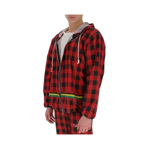 Check-Print Hooded Jacket