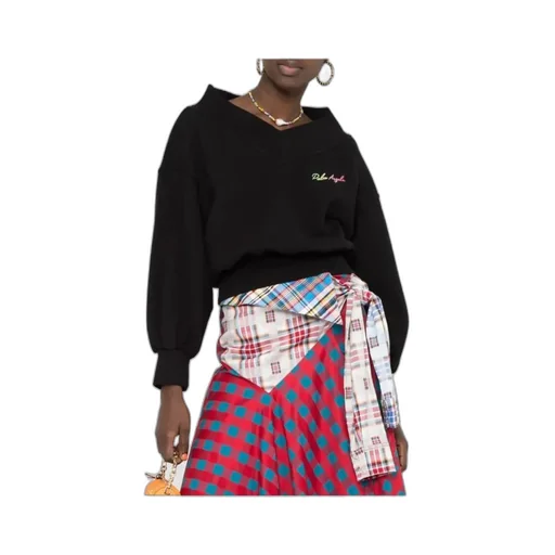 Logo-Print Off-Shoulder Sweatshirt