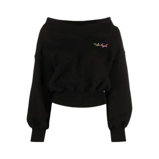 Logo-Print Off-Shoulder Sweatshirt