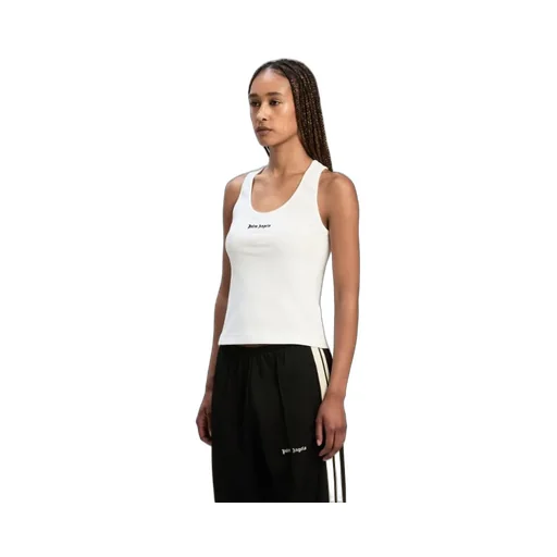 Logo Embroidered Ribbed Tank Top