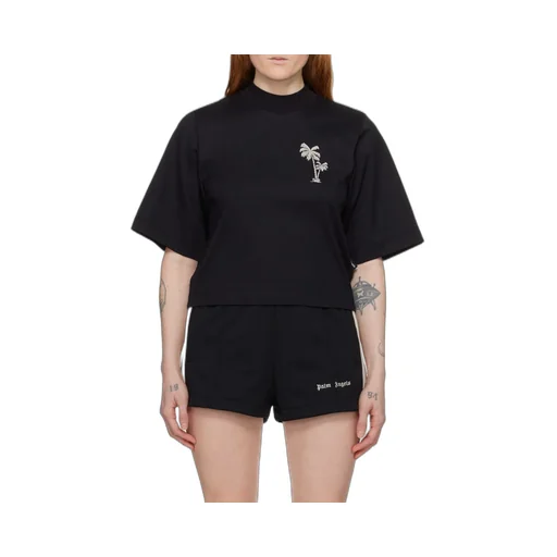 Palm Embroidered Cropped T-Shirt