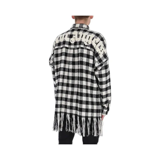 Fringed Check-Print Shirt