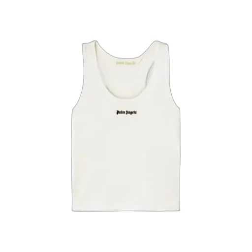 Logo Embroidered Ribbed Tank Top
