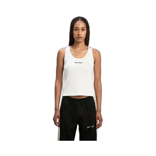 Logo Embroidered Ribbed Tank Top