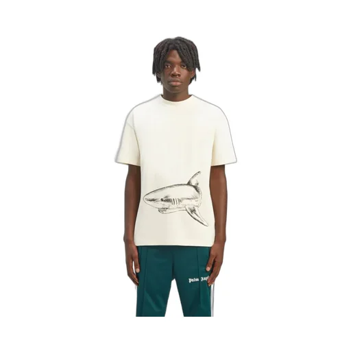 Broken Shark Print Cotton T-Shirt