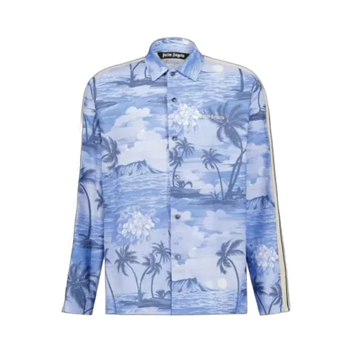 Sunset Printed Straight Hem Track Shirt