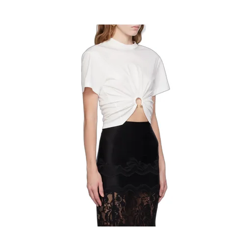 Ring Detailed Cropped T-Shirt