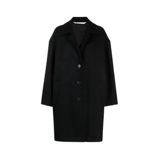 Logo Printed Single-Breasted Coat