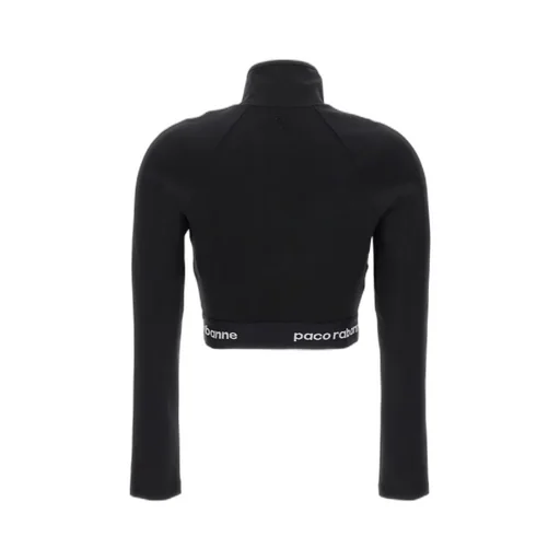 Logo-Underband Zipped Cropped Top